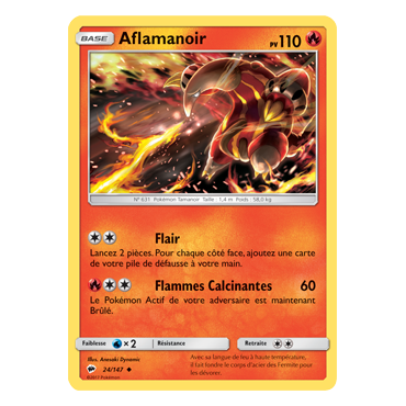 Carte Aflamanoir - Peu commune de Pokémon Ombres Ardentes 24/147