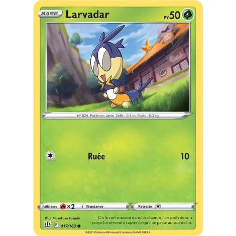 Carte Larvadar - Commune (Brillante) de Pokémon Épée et Bouclier Styles de Combat 017/163