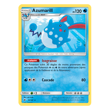 Découvrez Azumarill, carte Rare de la série Ombres Ardentes