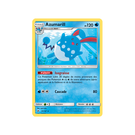 Découvrez Azumarill, carte Rare de la série Ombres Ardentes