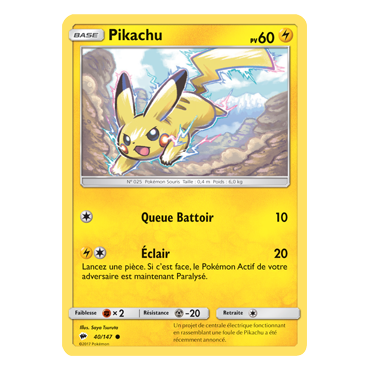 Carte Pikachu - Commune de Pokémon Ombres Ardentes 40/147