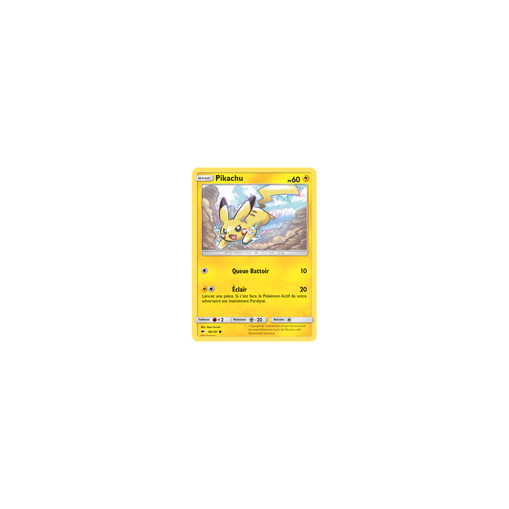 Carte Pikachu - Commune de Pokémon Ombres Ardentes 40/147