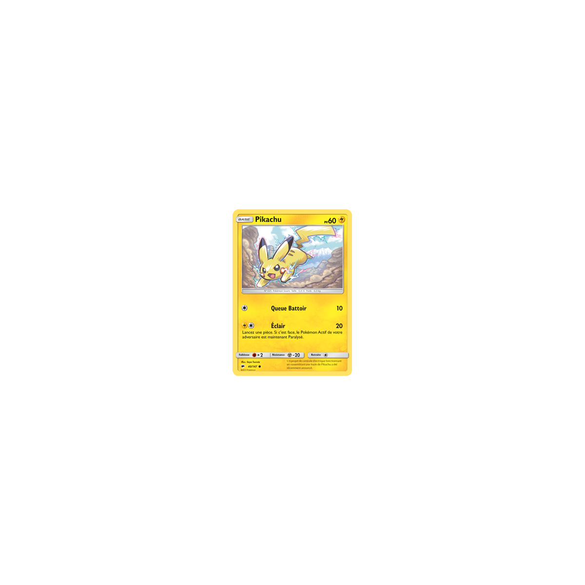 Carte Pikachu - Commune de Pokémon Ombres Ardentes 40/147