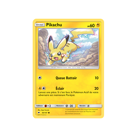 Carte Pikachu - Commune de Pokémon Ombres Ardentes 40/147