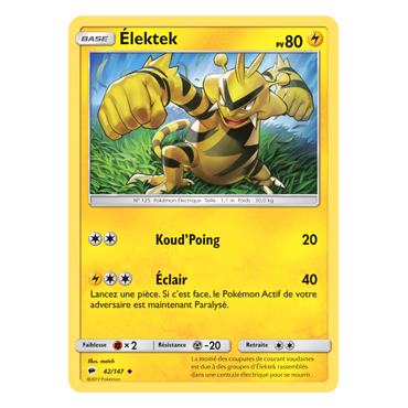 Élektek 42/147 : Joyau Peu commune de l'extension Pokémon Ombres Ardentes