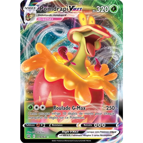 Carte Pomdrapi - Holographique rare VMAX de Pokémon Épée et Bouclier Styles de Combat 019/163