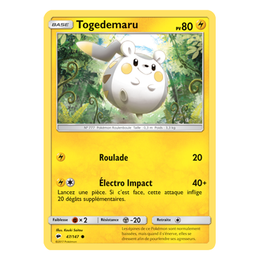 Carte Togedemaru - Commune de Pokémon Ombres Ardentes 47/147