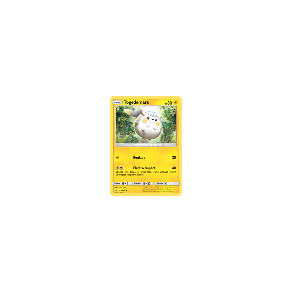 Carte Togedemaru - Commune de Pokémon Ombres Ardentes 47/147