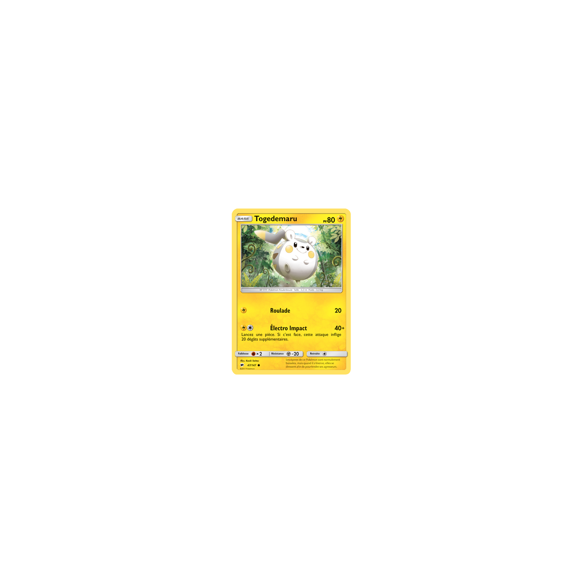 Carte Togedemaru - Commune de Pokémon Ombres Ardentes 47/147