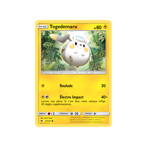 Carte Togedemaru - Commune de Pokémon Ombres Ardentes 47/147