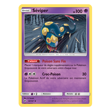 Découvrez Séviper, carte Peu commune de la série Ombres Ardentes