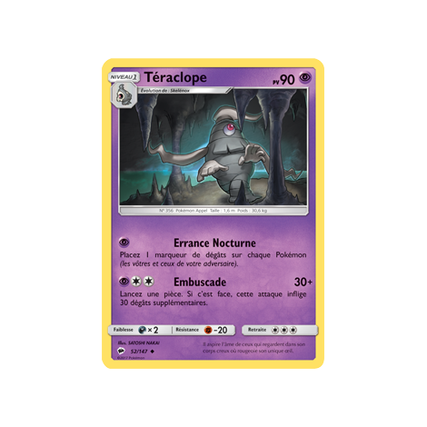 Carte Téraclope - Peu commune de Pokémon Ombres Ardentes 52/147
