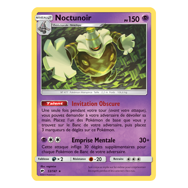 Noctunoir 53/147 : Joyau Holographique rare de l'extension Pokémon Ombres Ardentes