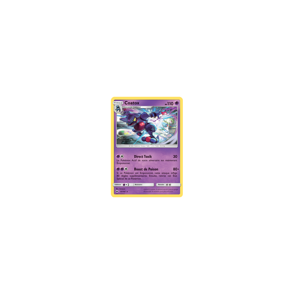 Coatox 55/147 : Joyau Rare de l'extension Pokémon Ombres Ardentes