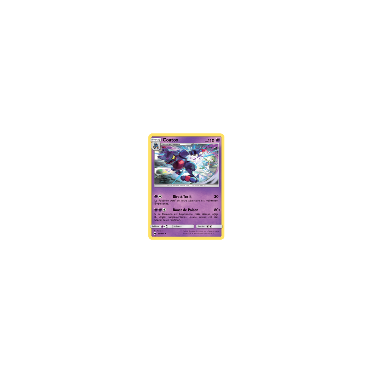 Coatox 55/147 : Joyau Rare de l'extension Pokémon Ombres Ardentes