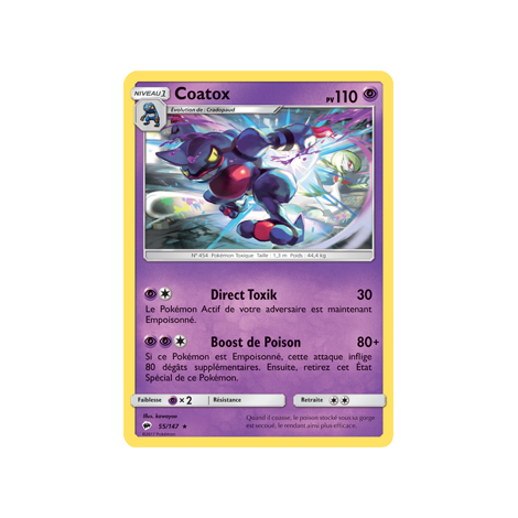 Coatox 55/147 : Joyau Rare de l'extension Pokémon Ombres Ardentes