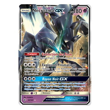 Découvrez Necrozma, carte Holographique rare GX de la série Ombres Ardentes