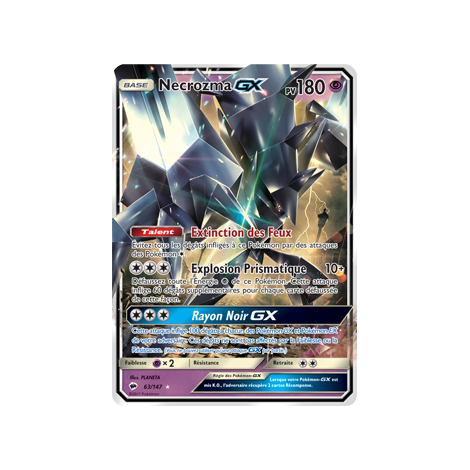 Découvrez Necrozma, carte Holographique rare GX de la série Ombres Ardentes