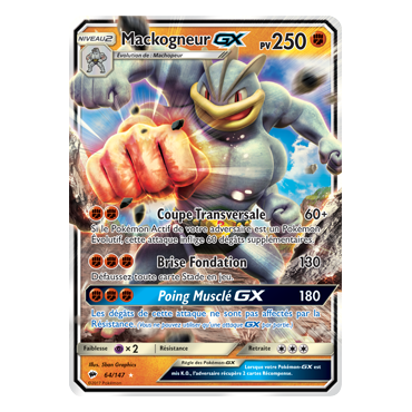 Carte Mackogneur - Holographique rare GX de Pokémon Ombres Ardentes 64/147