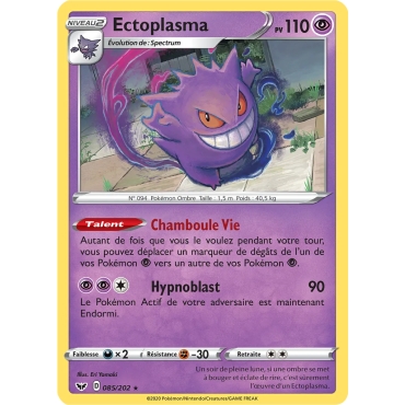 Découvrez Ectoplasma, carte Holographique rare de la série Épée et Bouclier