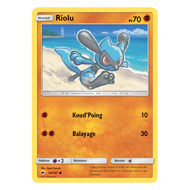 Carte Riolu - Commune de Pokémon Ombres Ardentes 70/147