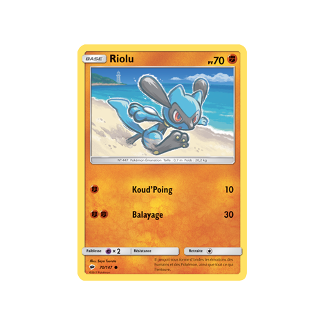 Carte Riolu - Commune de Pokémon Ombres Ardentes 70/147