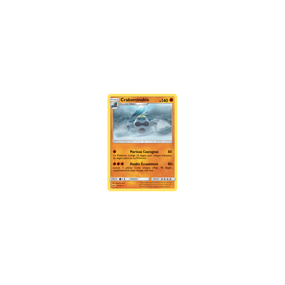 Crabominable 74/147 : Joyau Rare de l'extension Pokémon Ombres Ardentes