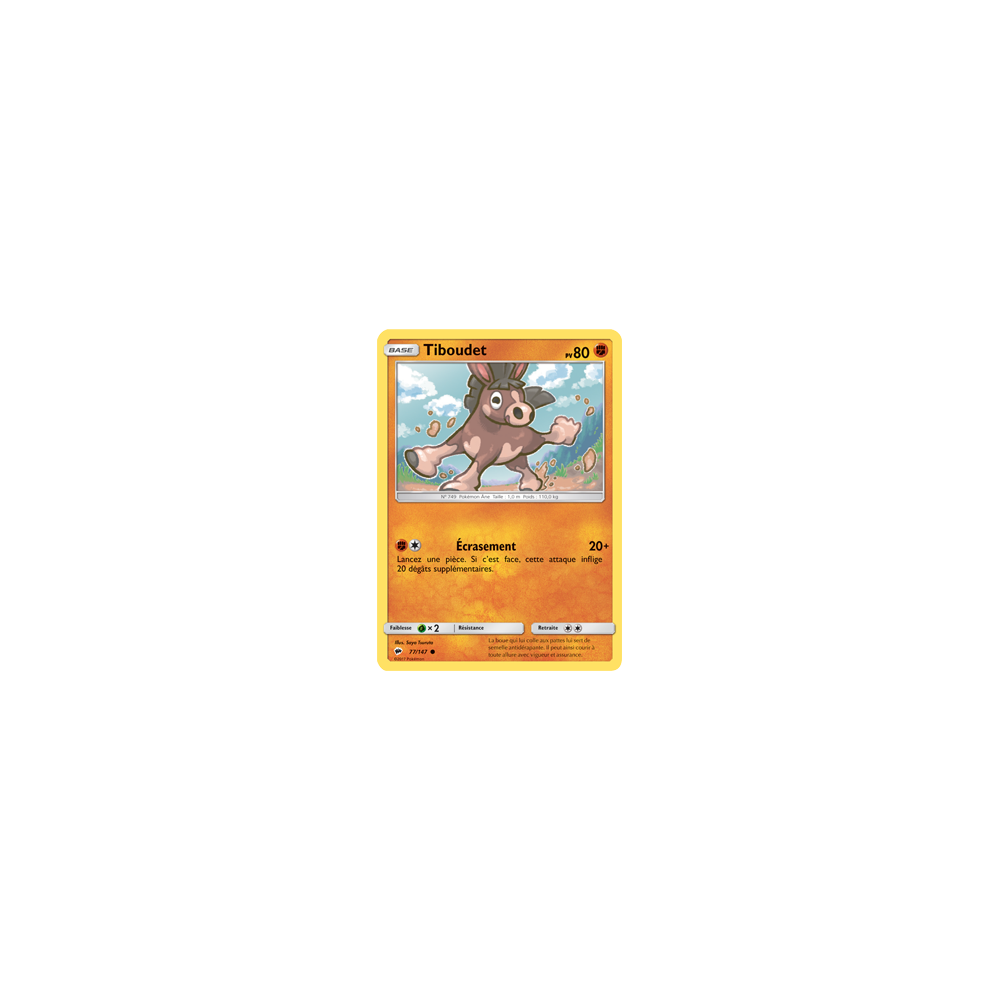 Tiboudet 77/147 : Joyau Commune de l'extension Pokémon Ombres Ardentes