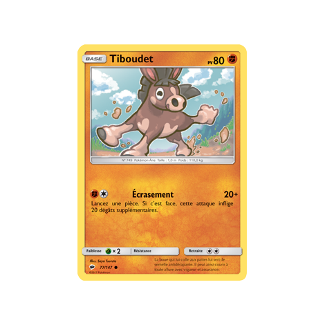 Tiboudet 77/147 : Joyau Commune de l'extension Pokémon Ombres Ardentes