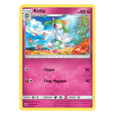 Kirlia 92/147 : Joyau Peu commune de l'extension Pokémon Ombres Ardentes