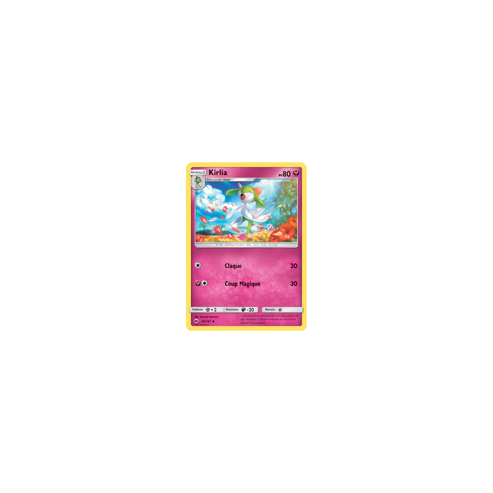 Kirlia 92/147 : Joyau Peu commune de l'extension Pokémon Ombres Ardentes