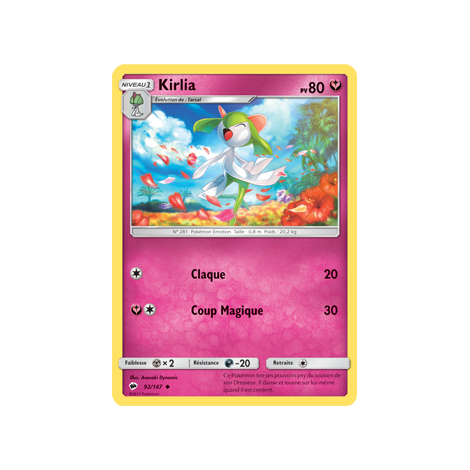 Kirlia 92/147 : Joyau Peu commune de l'extension Pokémon Ombres Ardentes