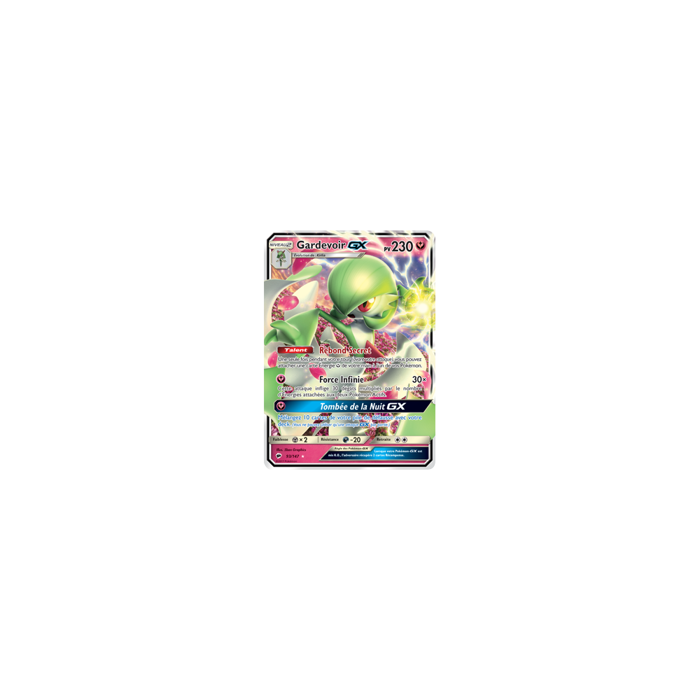 Gardevoir 93/147 : Joyau Holographique rare GX de l'extension Pokémon Ombres Ardentes