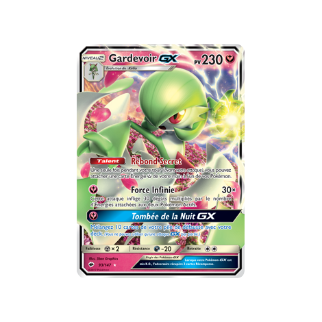 Gardevoir 93/147 : Joyau Holographique rare GX de l'extension Pokémon Ombres Ardentes