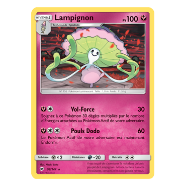 Carte Lampignon - Rare de Pokémon Ombres Ardentes 98/147