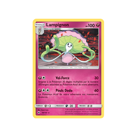 Carte Lampignon - Rare de Pokémon Ombres Ardentes 98/147