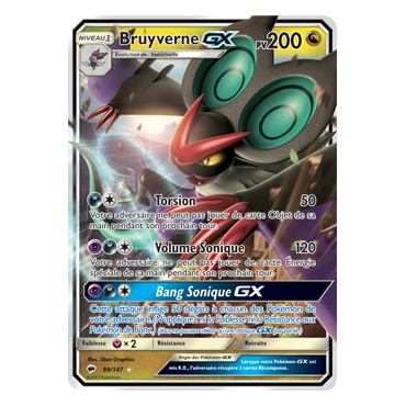 Bruyverne 99/147 : Joyau Holographique rare GX de l'extension Pokémon Ombres Ardentes