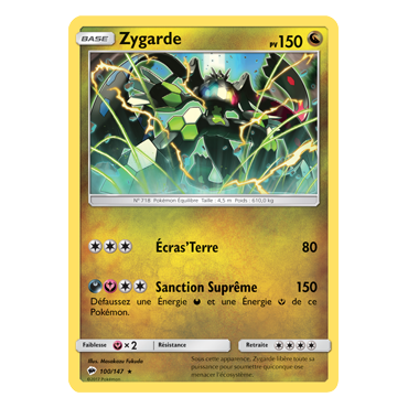 Découvrez Zygarde, carte Holographique rare de la série Ombres Ardentes
