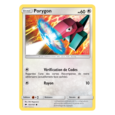 Porygon 103/147 : Joyau Commune de l'extension Pokémon Ombres Ardentes