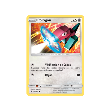 Porygon 103/147 : Joyau Commune de l'extension Pokémon Ombres Ardentes