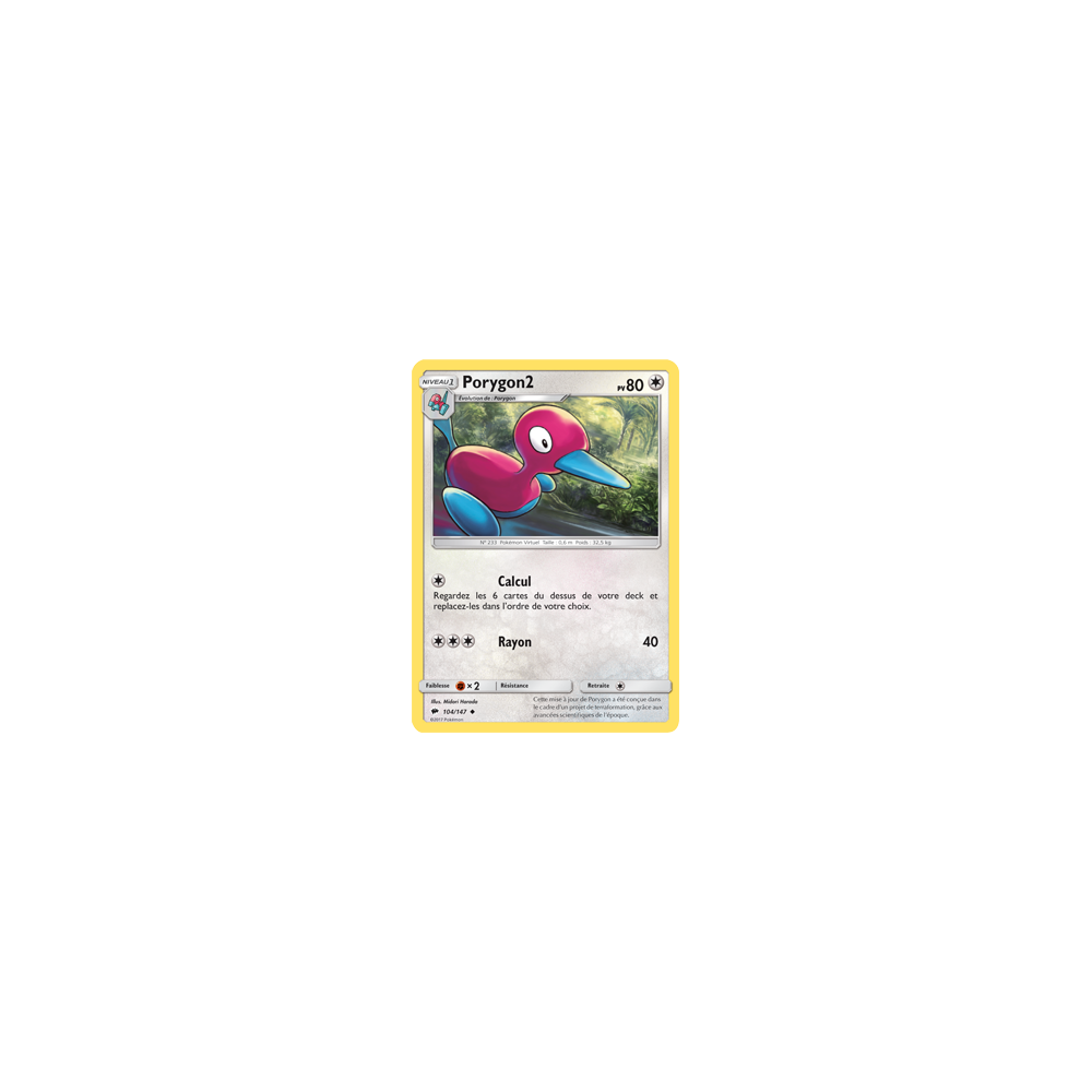 Porygon2 104/147 : Joyau Peu commune de l'extension Pokémon Ombres Ardentes
