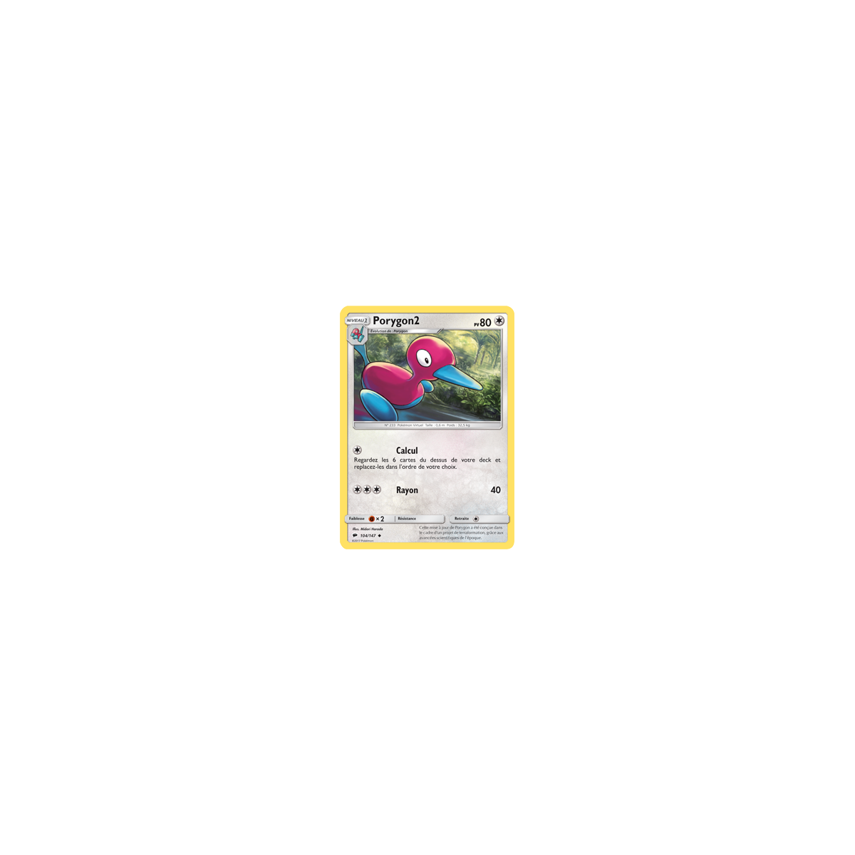 Porygon2 104/147 : Joyau Peu commune de l'extension Pokémon Ombres Ardentes
