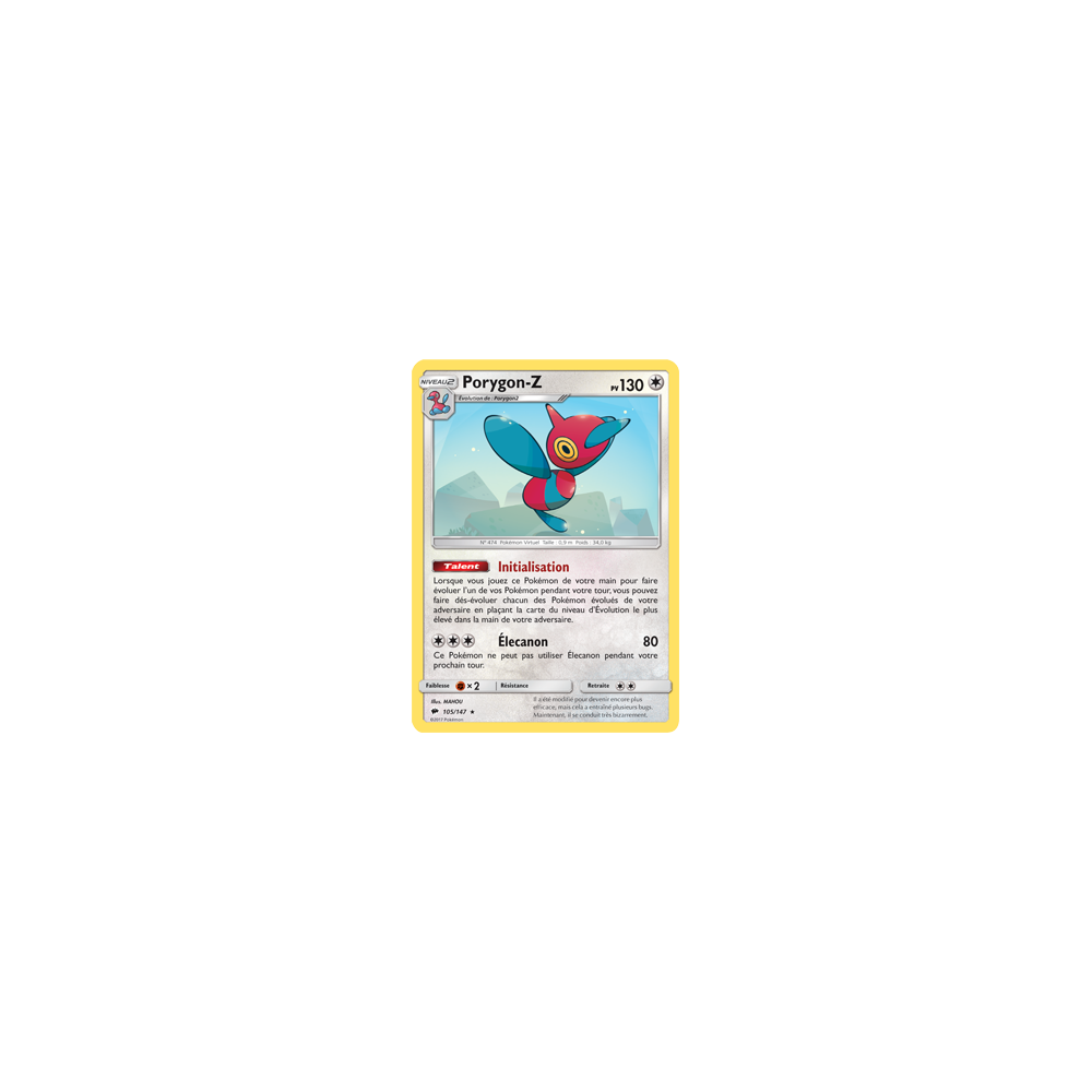 Découvrez Porygon-Z, carte Holographique rare de la série Ombres Ardentes