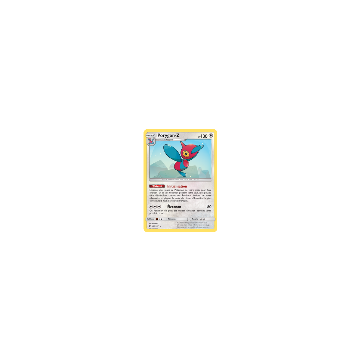 Découvrez Porygon-Z, carte Holographique rare de la série Ombres Ardentes