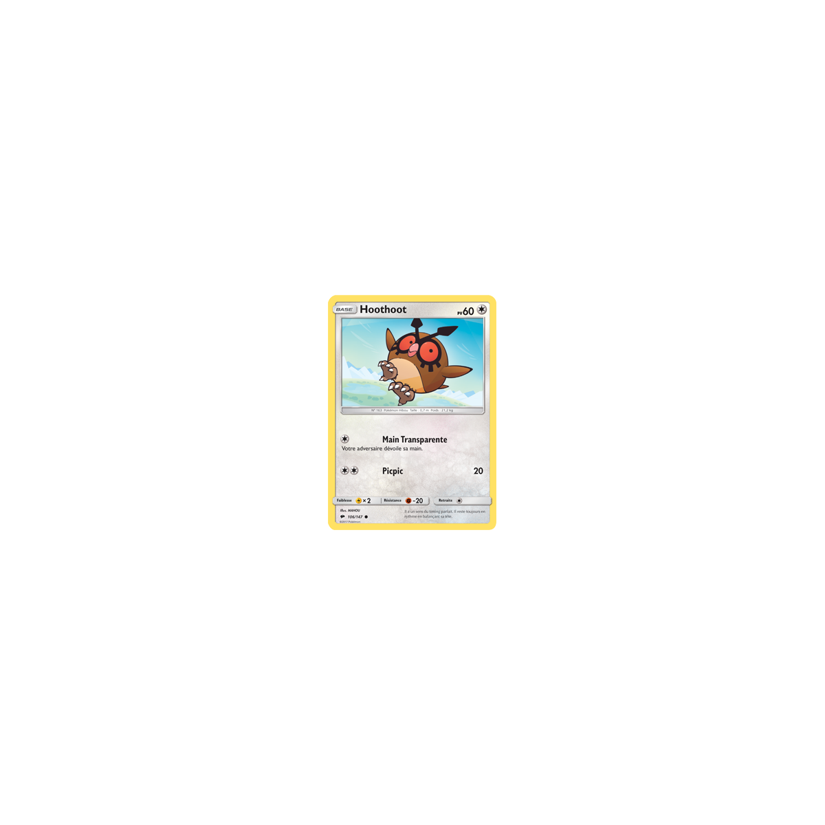 Carte Hoothoot - Commune de Pokémon Ombres Ardentes 106/147