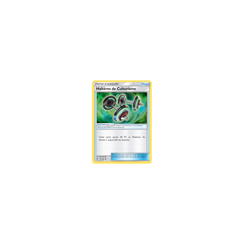Carte Haltères de Culturisme - Peu commune de Pokémon Ombres Ardentes 113/147