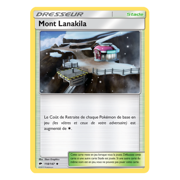 Carte Mont Lanakila - Peu commune de Pokémon Ombres Ardentes 118/147