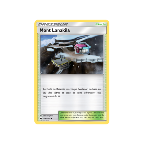 Carte Mont Lanakila - Peu commune de Pokémon Ombres Ardentes 118/147