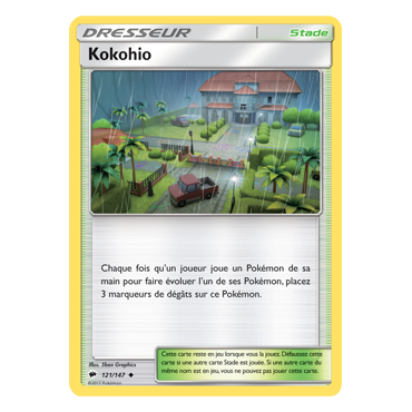 Carte Kokohio - Peu commune de Pokémon Ombres Ardentes 121/147