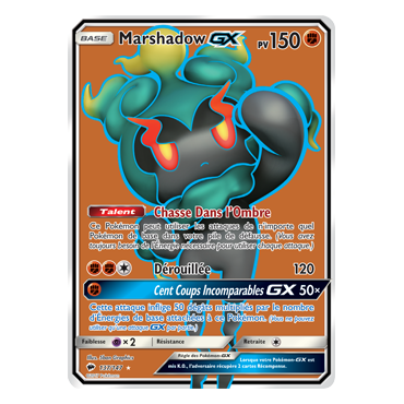 Marshadow 137/147 : Joyau Ultra rare de l'extension Pokémon Ombres Ardentes